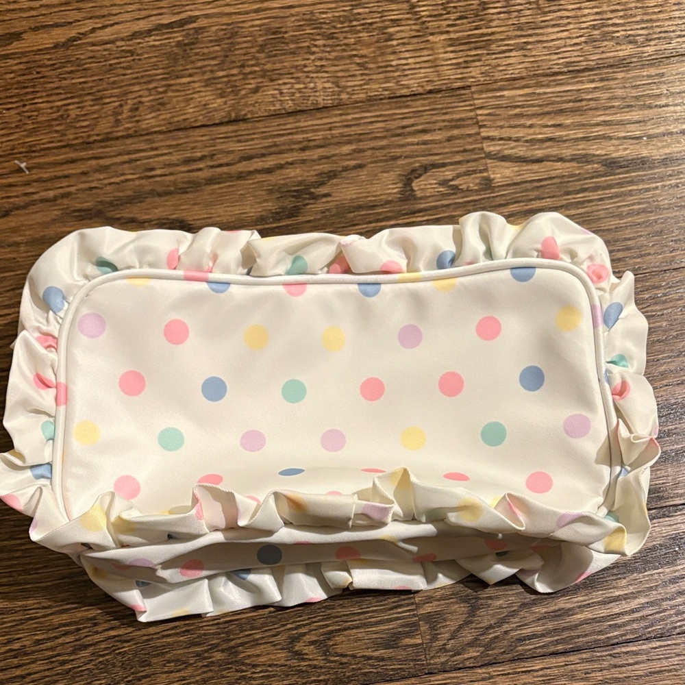 Stoney Clover Pastel Polka Dot Ruffled Medium Pouch